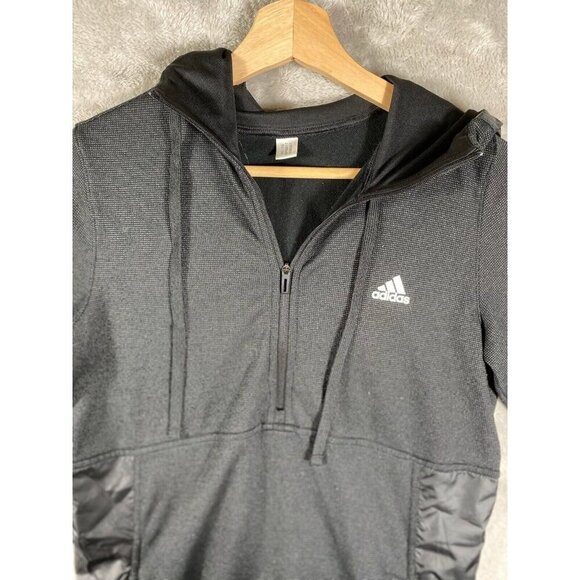 Adidas ClimaWarm Black Pullover Hoodie Women's Medium Thermal Athletic Layer - Picture 6 of 14
